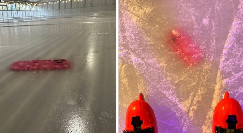 L’iPhone congelato per 2 mesi sotto il Ghiaccio: Una Storia Sorprendente IPhone con la cover rosa congelato sotto tonnelate di acqua ghiacciata